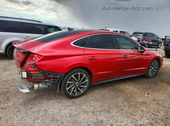 5NPEH4J24MH081499 2021 HYUNDAI SONATA Red Trasero derecho