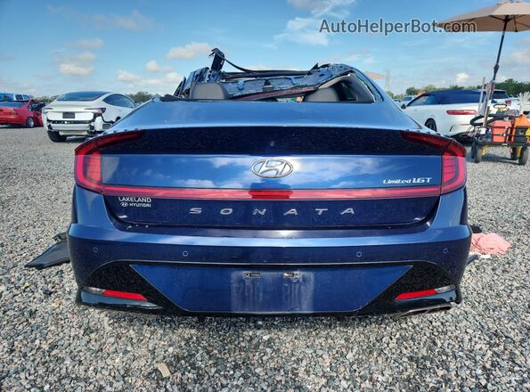 5NPEH4J24NH148734 2022 HYUNDAI SONATA Blue Rear view