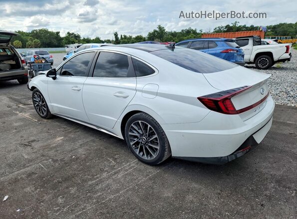 5NPEH4J25MH123792 2021 HYUNDAI SONATA White Հետևի ձախ