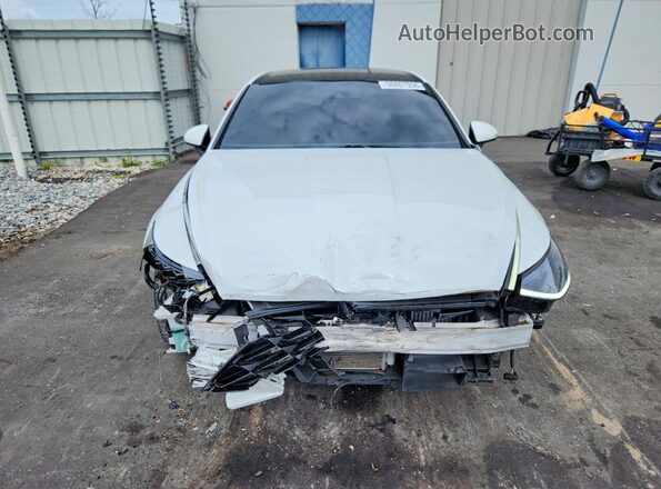 5NPEH4J25MH123792 2021 HYUNDAI SONATA White Դիմացի տեսք