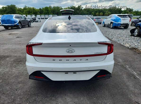 5NPEH4J25MH123792 2021 HYUNDAI SONATA White Հետևի տեսք
