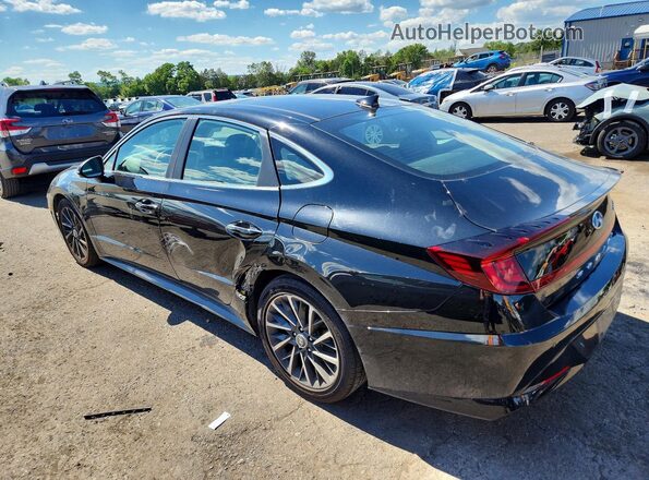5NPEH4J26MH117709 2021 HYUNDAI SONATA Black უკანა მარცხენა