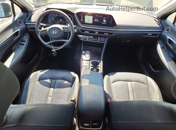 5NPEH4J26MH117709 2021 HYUNDAI SONATA Black წინა პანელის ხედი