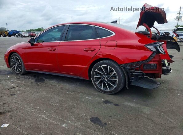 5NPEH4J27MH064387 2021 HYUNDAI SONATA Red Rear left