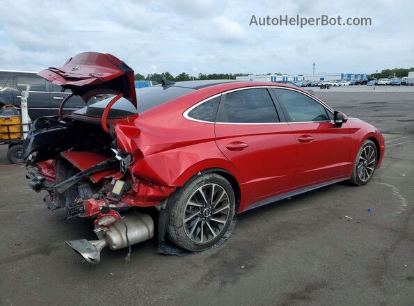 5NPEH4J27MH064387 2021 HYUNDAI SONATA Red Rear right
