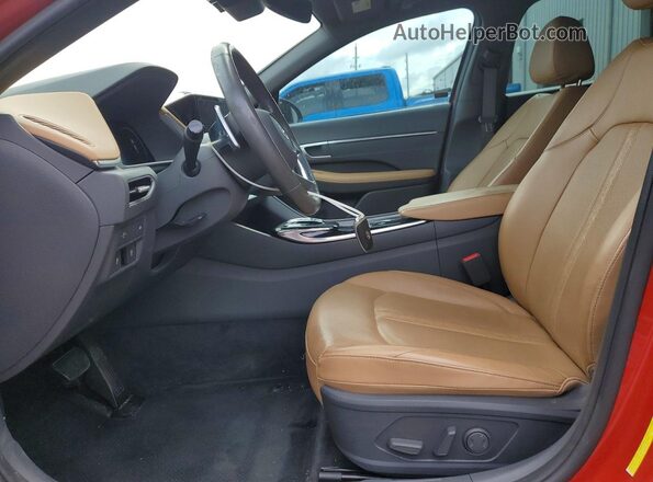 5NPEH4J27MH064387 2021 HYUNDAI SONATA Red Front interior view