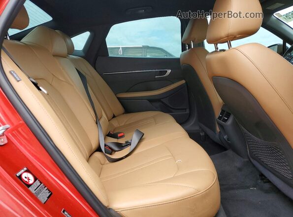 5NPEH4J27MH064387 2021 HYUNDAI SONATA Red Rear seats view