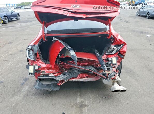 5NPEH4J27MH064387 2021 HYUNDAI SONATA Red Rear view