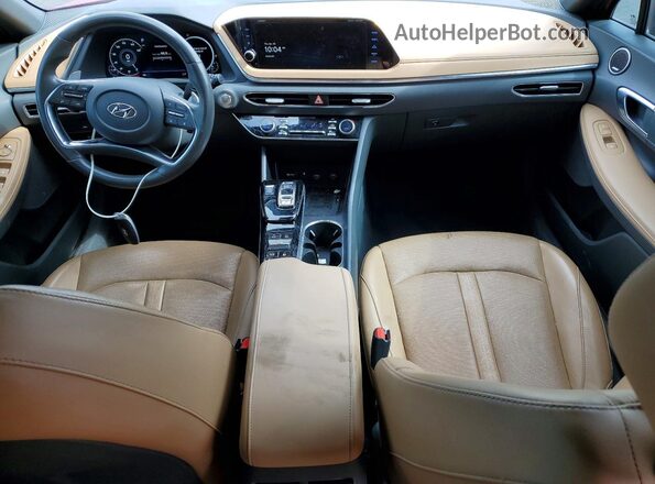 5NPEH4J27MH064387 2021 HYUNDAI SONATA Red Dashboard view
