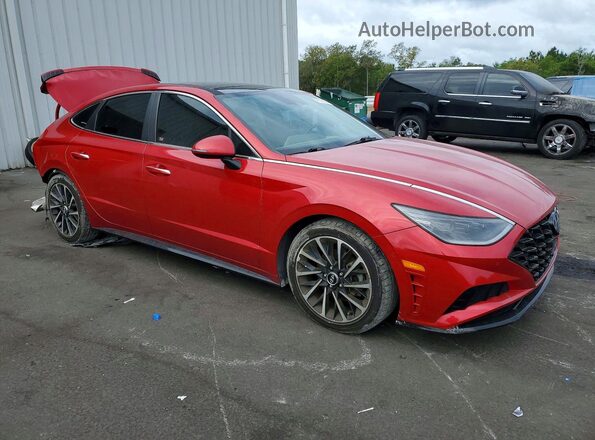 5NPEH4J27MH064387 2021 HYUNDAI SONATA Red Front right