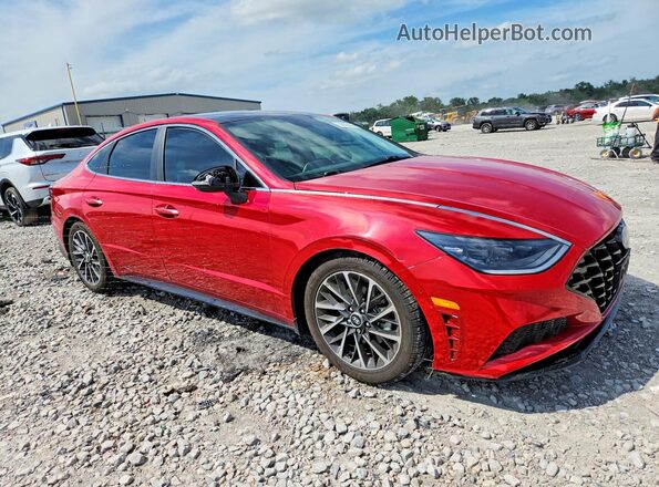 5NPEH4J27MH117315 2021 HYUNDAI SONATA Red Delantero derecho