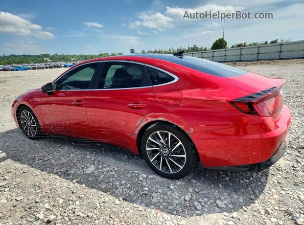 5NPEH4J27MH117315 2021 HYUNDAI SONATA Red Trasero izquierdo