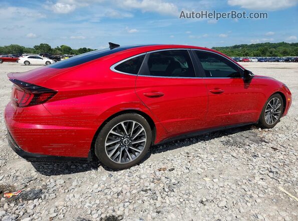 5NPEH4J27MH117315 2021 HYUNDAI SONATA Red Trasero derecho