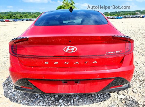5NPEH4J27MH117315 2021 HYUNDAI SONATA Red Vista trasera