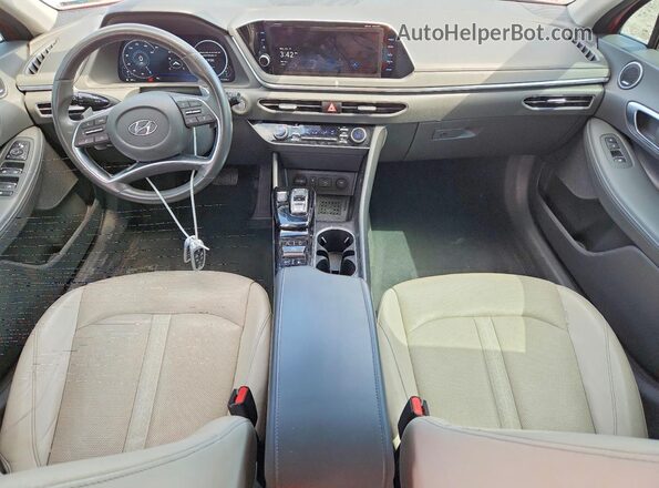 5NPEH4J27MH117315 2021 HYUNDAI SONATA Red Vista del salpicadero