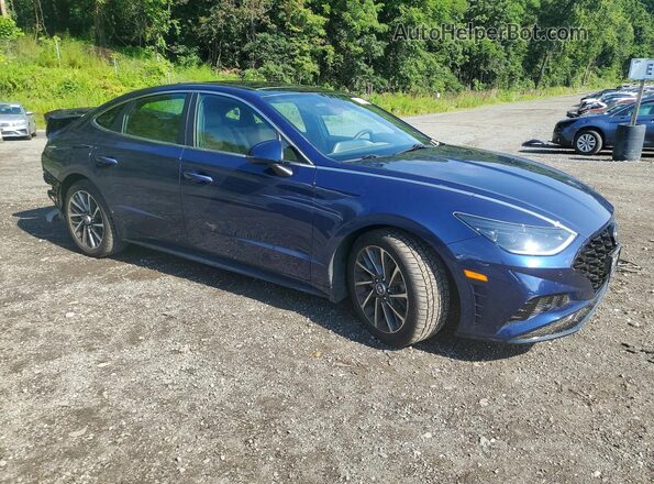 5NPEH4J28LH045555 2020 HYUNDAI SONATA Blue Front right
