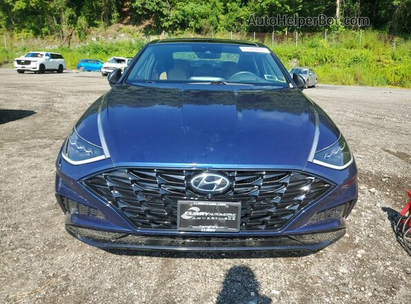 5NPEH4J28LH045555 2020 HYUNDAI SONATA Blue Front view