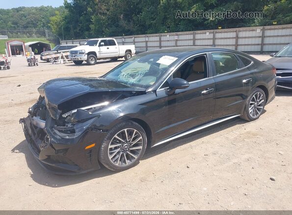 5NPEH4J29LH028277 2020 HYUNDAI SONATA Черный Передняя левая четверть