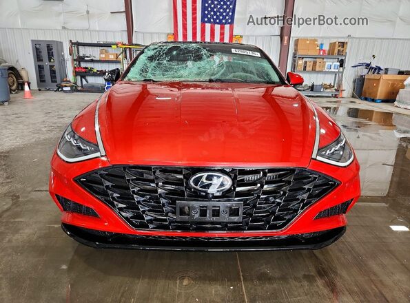 5NPEH4J29MH089422 2021 HYUNDAI SONATA Темно-бордовый Вид спереди