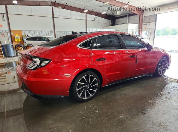 5NPEH4J29MH089422 2021 HYUNDAI SONATA Темно-бордовый Задняя правая четверть
