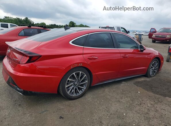 5NPEH4J29MH104131 2021 HYUNDAI SONATA Red Задня права чверть