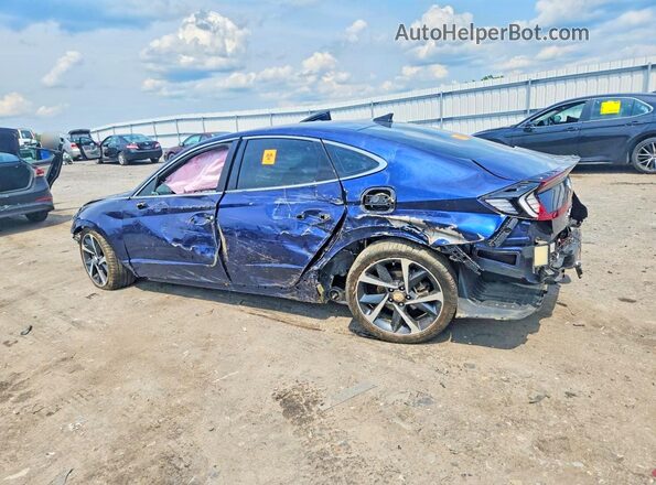 5NPEJ4J22MH069338 2021 HYUNDAI SONATA Синий Задняя левая четверть