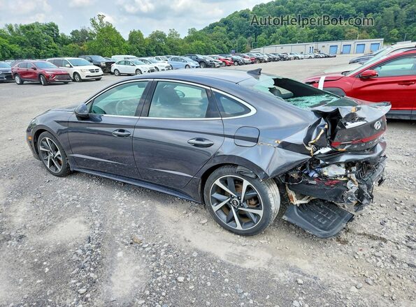 5NPEJ4J26MH074252 2021 HYUNDAI SONATA Gray Trasero izquierdo