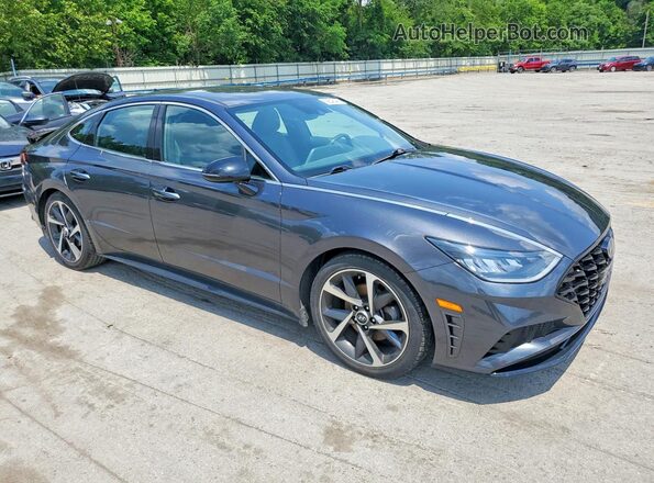 5NPEJ4J26MH074252 2021 HYUNDAI SONATA Gray Delantero derecho