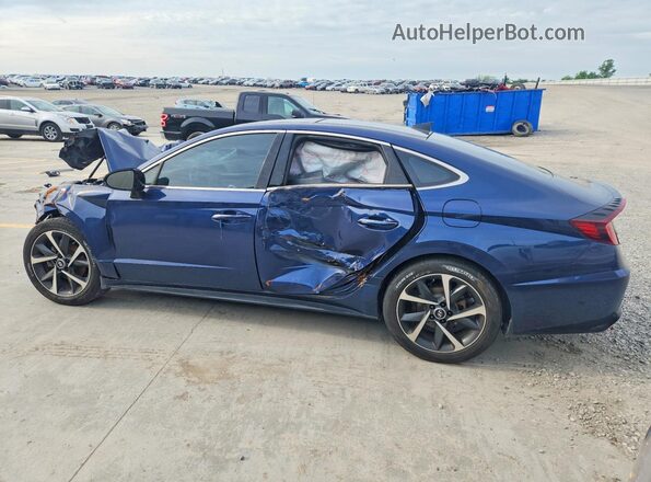 5NPEJ4J28MH087746 2021 HYUNDAI SONATA Blue Հետևի ձախ