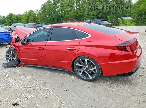 5NPEJ4J29MH077663 2021 HYUNDAI SONATA Red Rear left