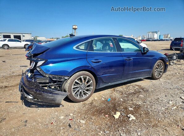 5NPEJ4J2XLH034268 2020 HYUNDAI SONATA Blue Trasero derecho