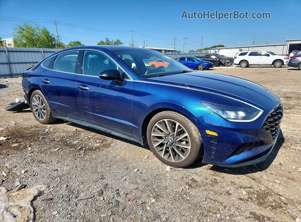 5NPEJ4J2XLH034268 2020 HYUNDAI SONATA Blue Delantero derecho