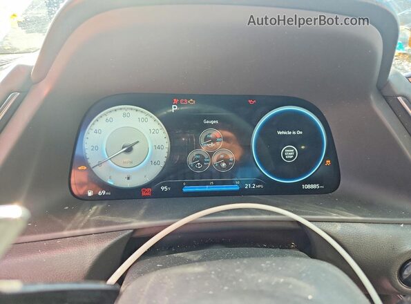 5NPEK4JC3MH131514 2021 HYUNDAI SONATA Blue Widok zestawu wskaźników