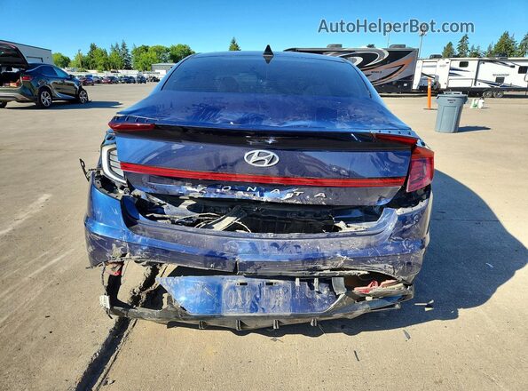 5NPEL4JA0MH096359 2021 HYUNDAI SONATA Blue უკანა ხედი