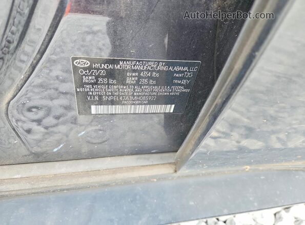 5NPEL4JA1MH085922 2021 HYUNDAI SONATA Charcoal Engine compartment view