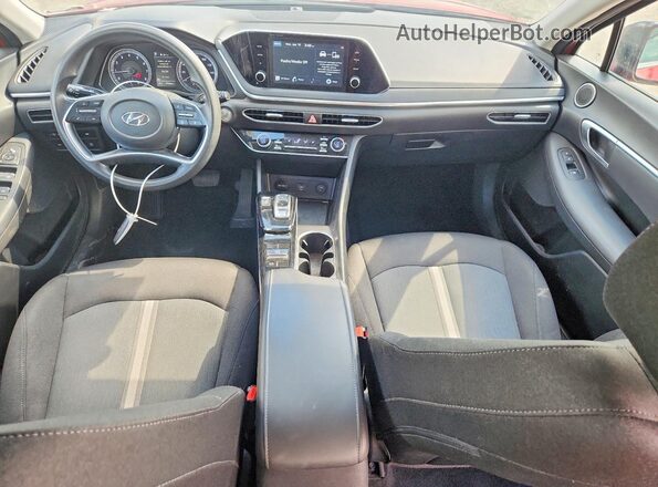 5NPEL4JAXMH063496 2021 HYUNDAI SONATA Red Widok deski rozdzielczej