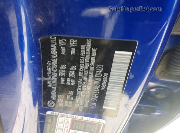 5NPLL4AG0MH024623 2021 HYUNDAI ELANTRA Blue Vista del compartimento del motor