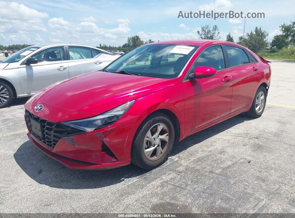 5NPLL4AG4MH036984 2021 HYUNDAI ELANTRA Red Առջևի ձախ երեք քառորդ տեսարան