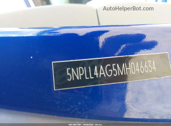 5NPLL4AG5MH046634 2021 HYUNDAI ELANTRA Blue Engine compartment view