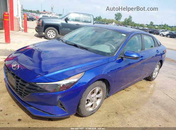 5NPLL4AG6MH050059 2021 HYUNDAI ELANTRA Blue წინა მარცხენა ხედი სამი მეოთხედიდან