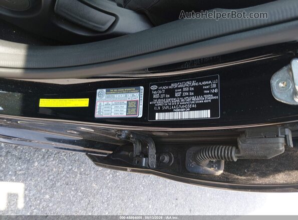 5NPLL4AG7MH038146 2021 HYUNDAI ELANTRA Black ძრავის განყოფილების ხედი