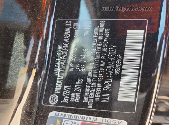 5NPLL4AG8MH030279 2021 HYUNDAI ELANTRA Black Շարժիչի բաժամունքի տեսք
