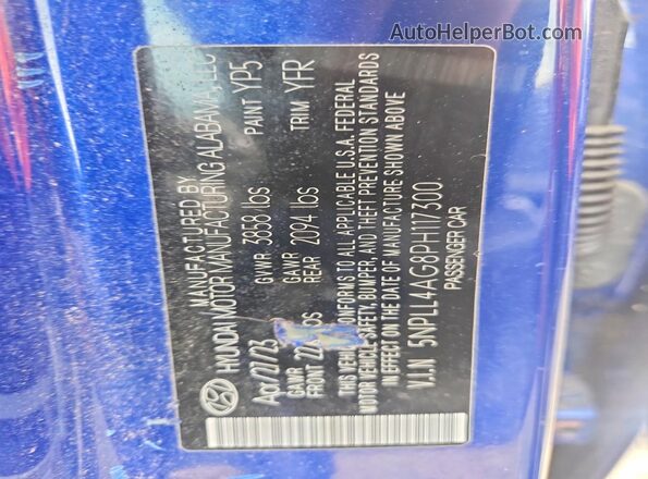 5NPLL4AG8PH117300 2023 HYUNDAI ELANTRA Blue Вид підкапотного простору