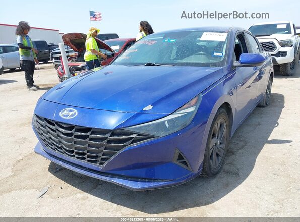 5NPLM4AG1MH000604 2021 HYUNDAI ELANTRA Blue Передня ліва чверть
