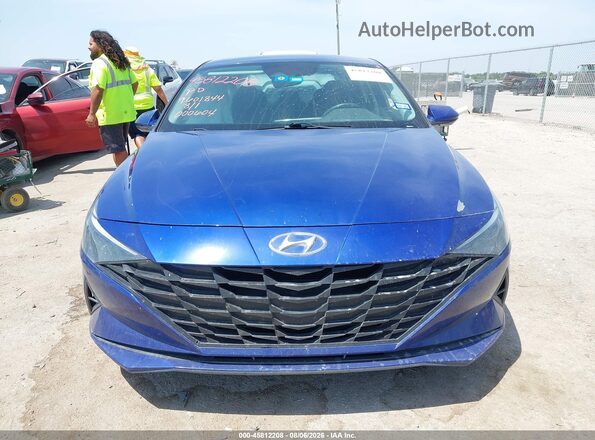 5NPLM4AG1MH000604 2021 HYUNDAI ELANTRA Blue Вид щитка приладів