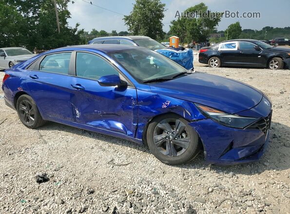 5NPLM4AG1MH001087 2021 HYUNDAI ELANTRA Синий Передняя правая четверть