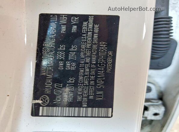 5NPLM4AG3PH103849 2023 HYUNDAI ELANTRA White Շարժիչի բաժամունքի տեսք