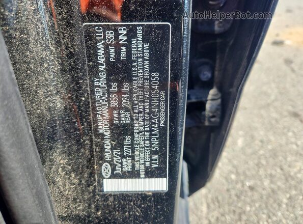 5NPLM4AG4NH054058 2022 HYUNDAI ELANTRA Black Շարժիչի բաժամունքի տեսք