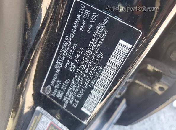 5NPLM4AG6MH051306 2021 HYUNDAI ELANTRA Черный Вид подкапотного пространства