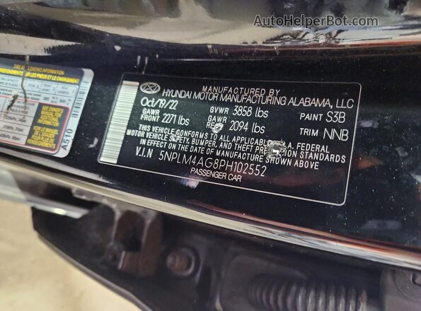 5NPLM4AG8PH102552 2023 HYUNDAI ELANTRA Black Vista del compartimento del motor